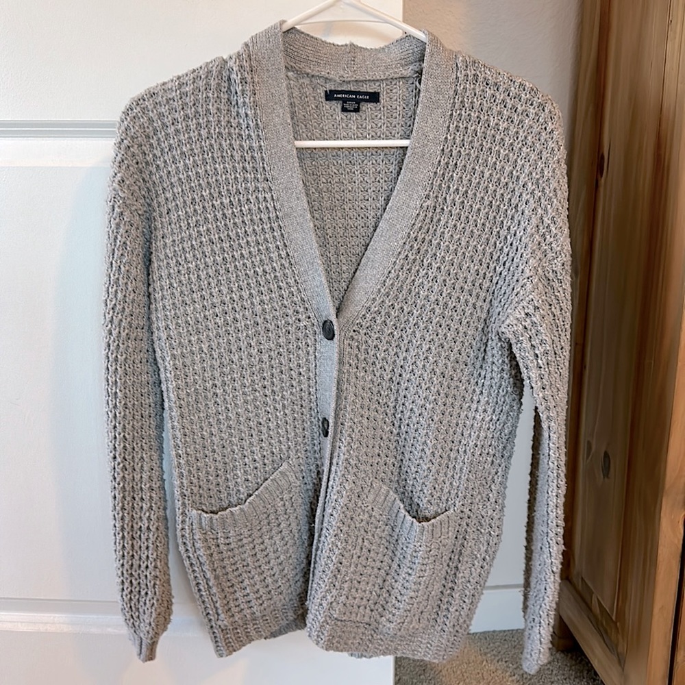 American Eagle cardigan-gray, size small